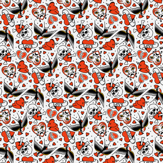 Heart Eagle Tattoos - White