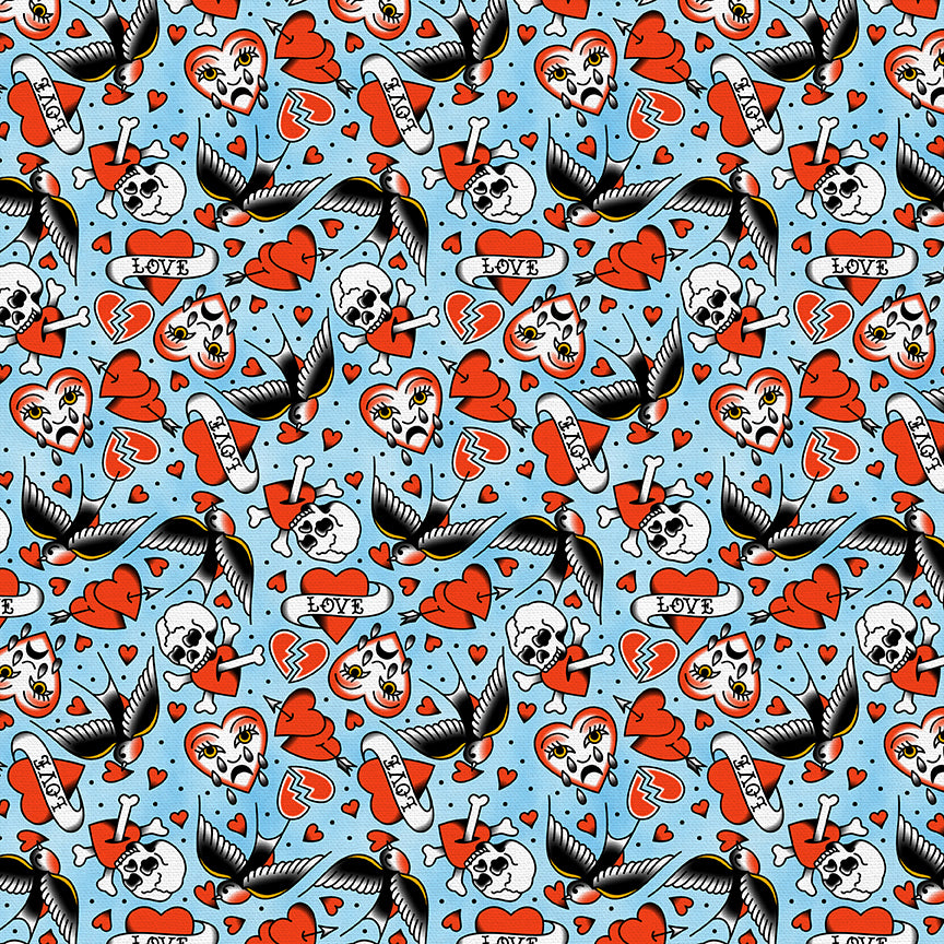 Heart Eagle Tattoos - Blue