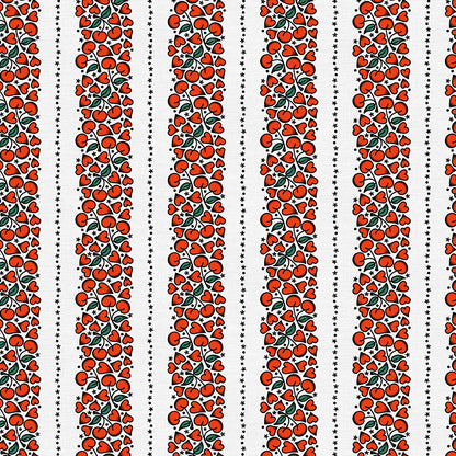 Cherry Heart Stripe Tattoos - White