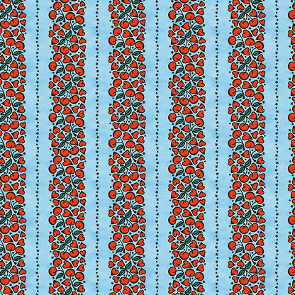 Cherry Heart Stripe Tattoos - Blue