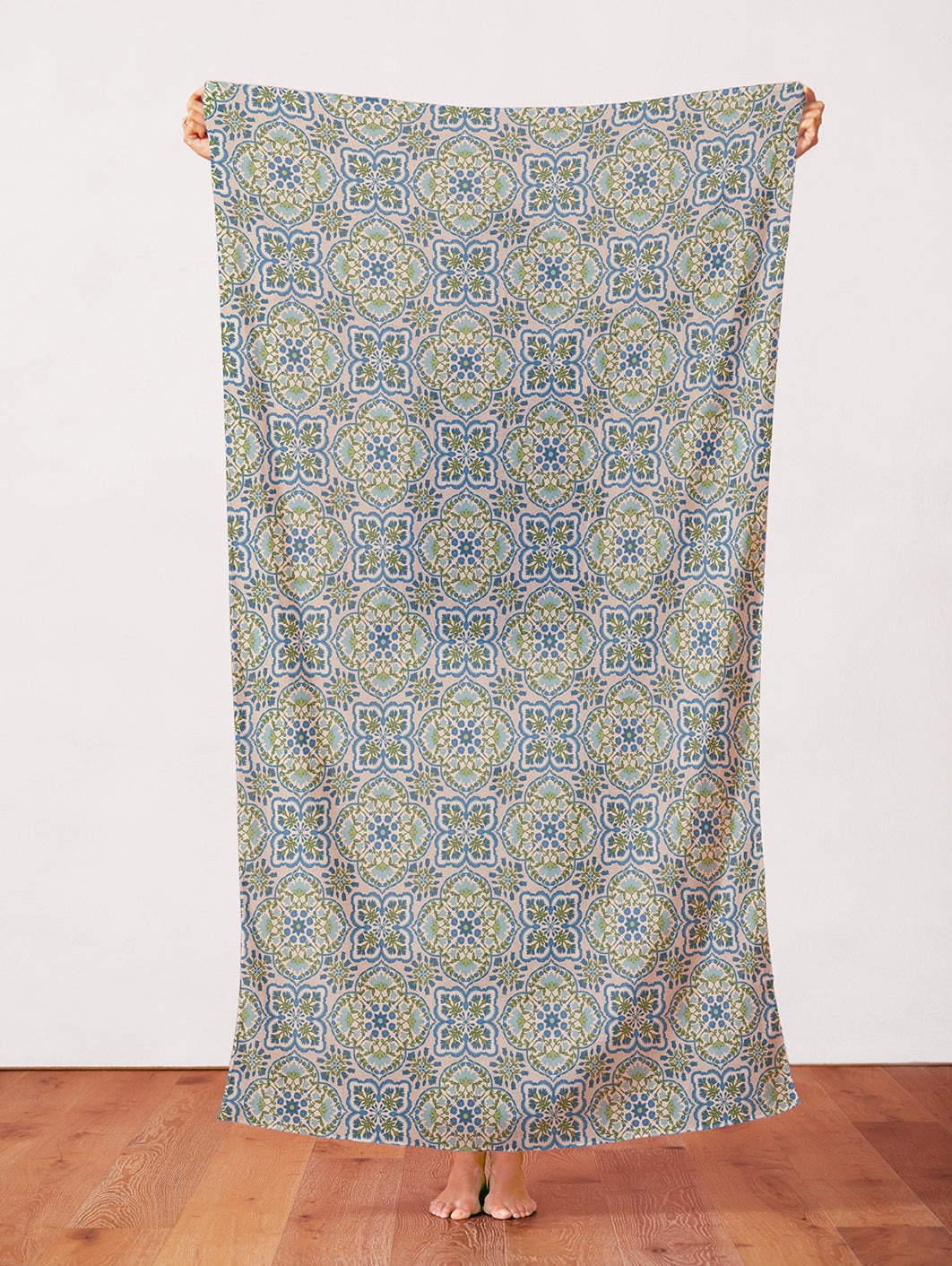 Blockprint Chic - Beige/Blue