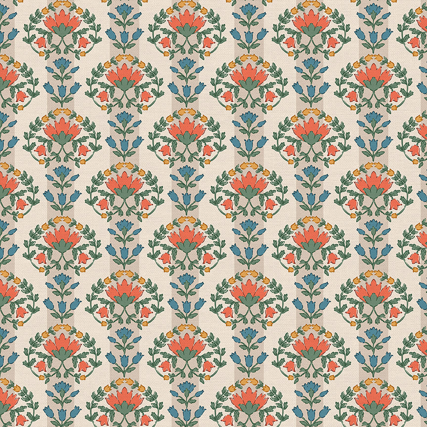 Wallpaper Stripe - Beige/Red