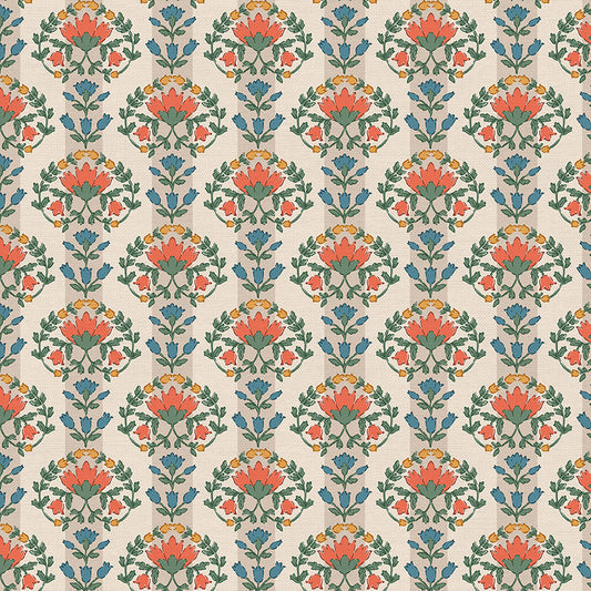 Wallpaper Stripe - Beige/Red