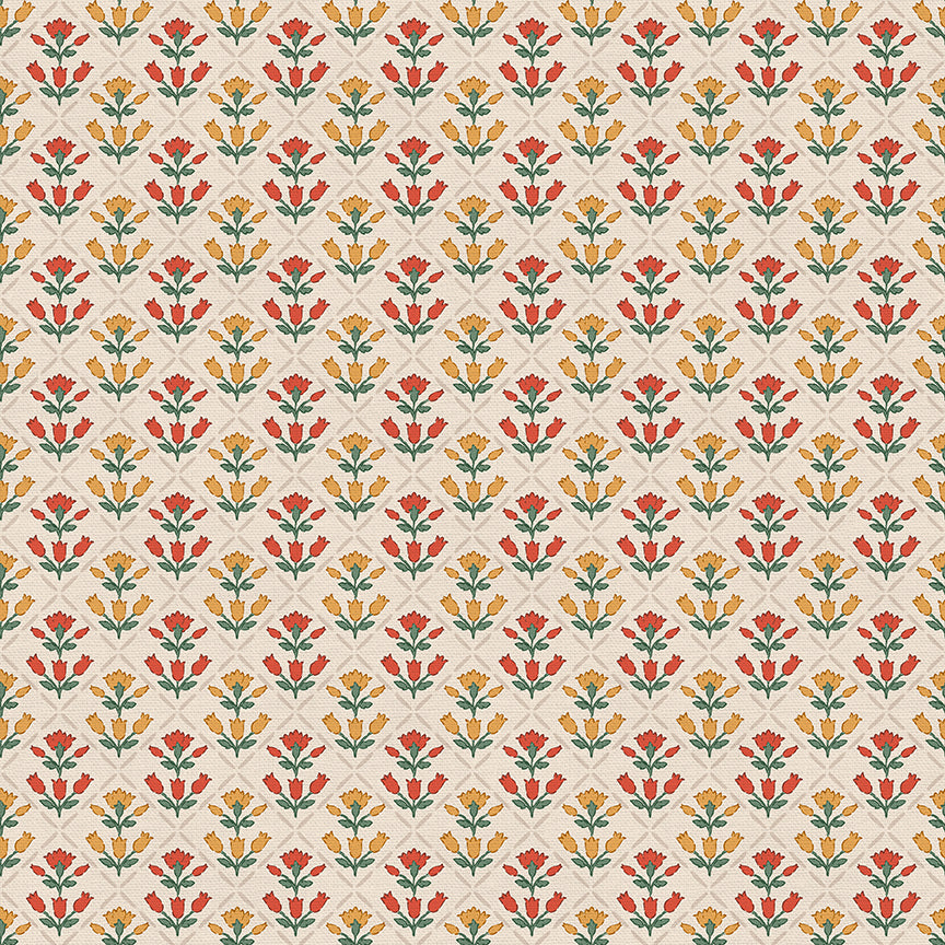 Vintage Vine - Beige/Red