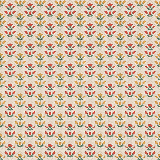 Vintage Vine - Beige/Red