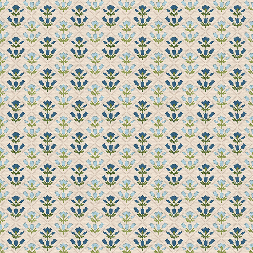 Vintage Vine - Beige/Blue