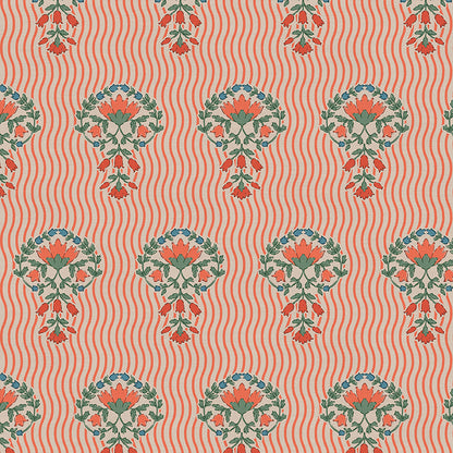 Wavy Blooms - Red/Blue