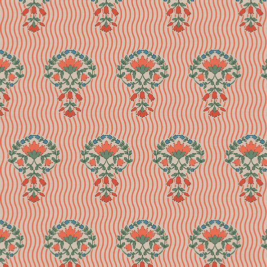 Wavy Blooms - Red/Blue