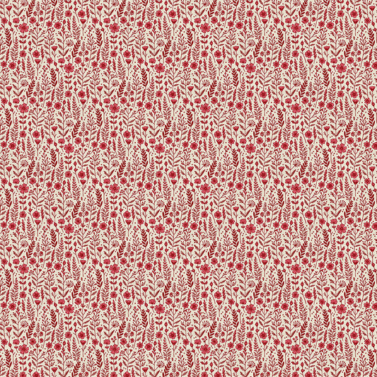 Wildflowers - Red on White