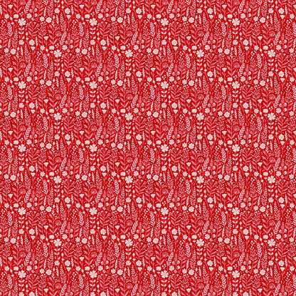 Wildflowers - White on Red