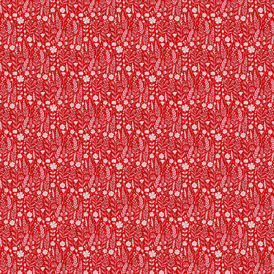 Wildflowers - White on Red