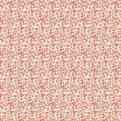 Stippled Branches - Red on White