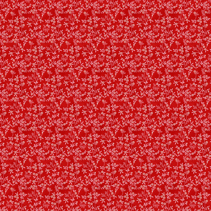 Stippled Branches - White on Red