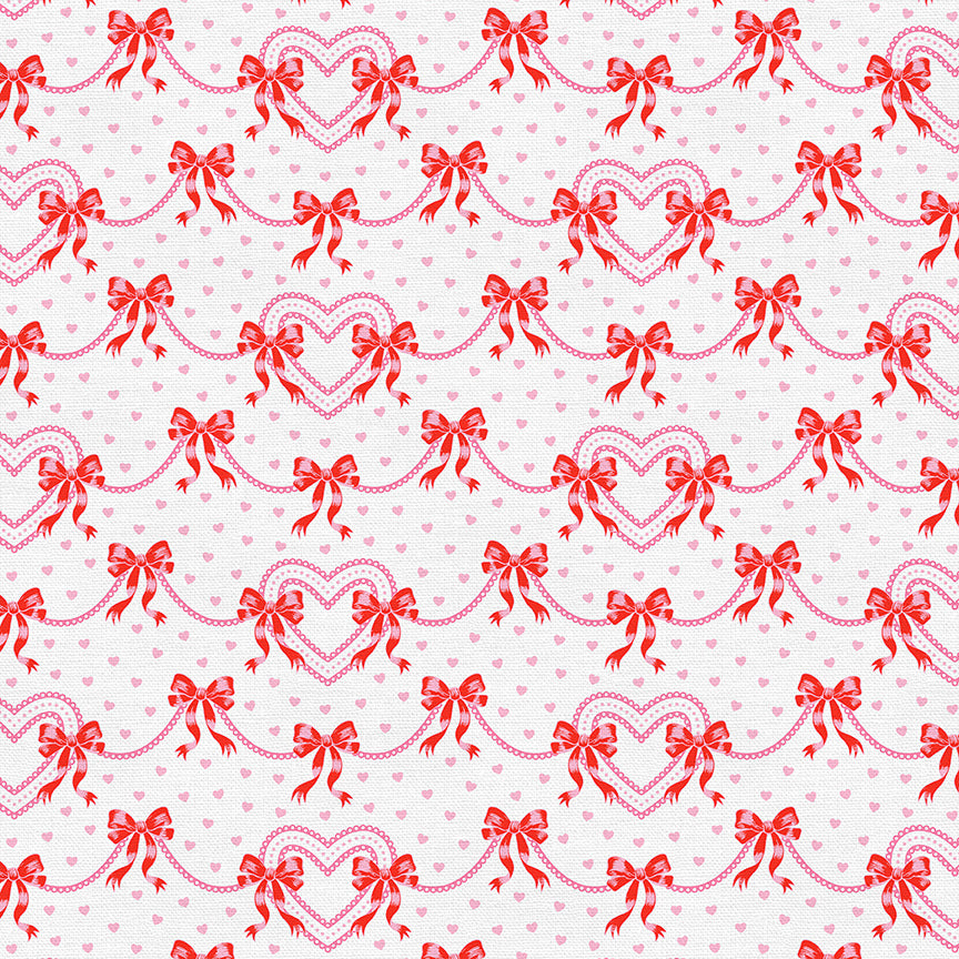 Valentines Ribbons - White/Pink
