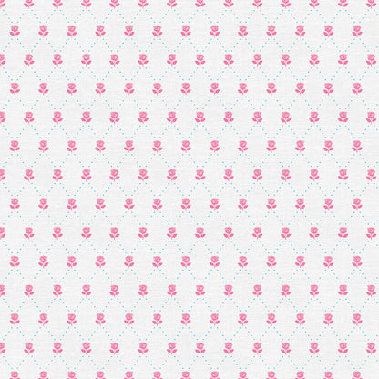 Ditsy Valentines Florals - White/Pink