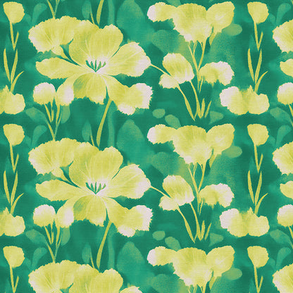 Abstract Florals - Chartreuse on Green