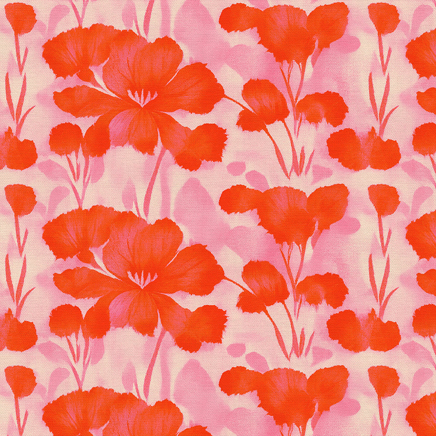 Abstract Florals - Red on Cream