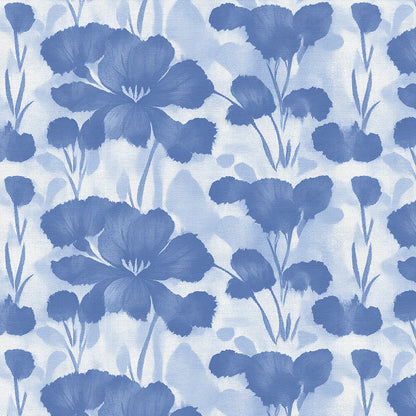 Abstract Florals - Blue on White
