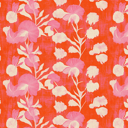 Garden Stems - Cream on Red