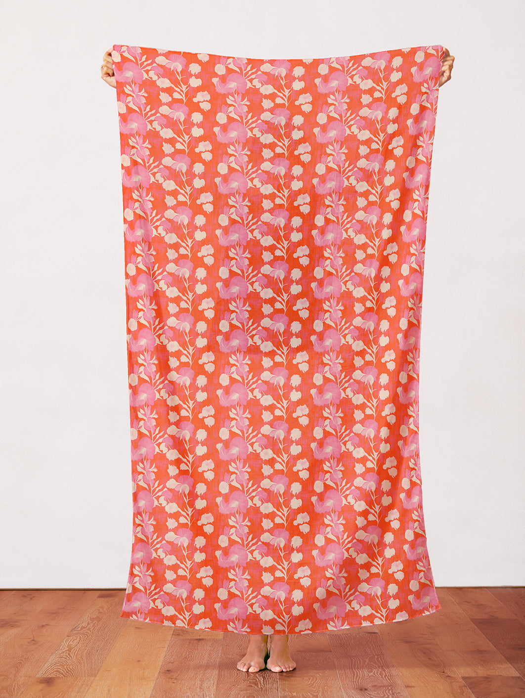 Garden Stems - Cream on Red