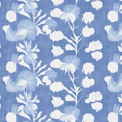 Garden Stems - White on Blue