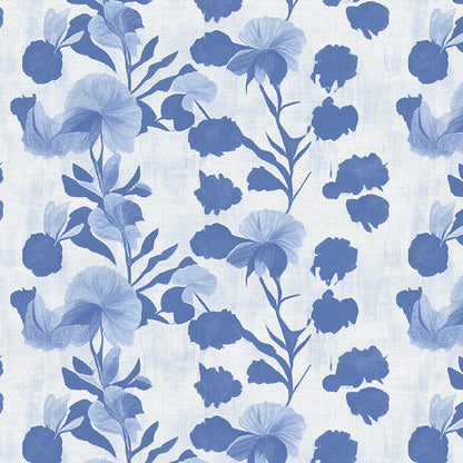 Garden Stems - Blue on White