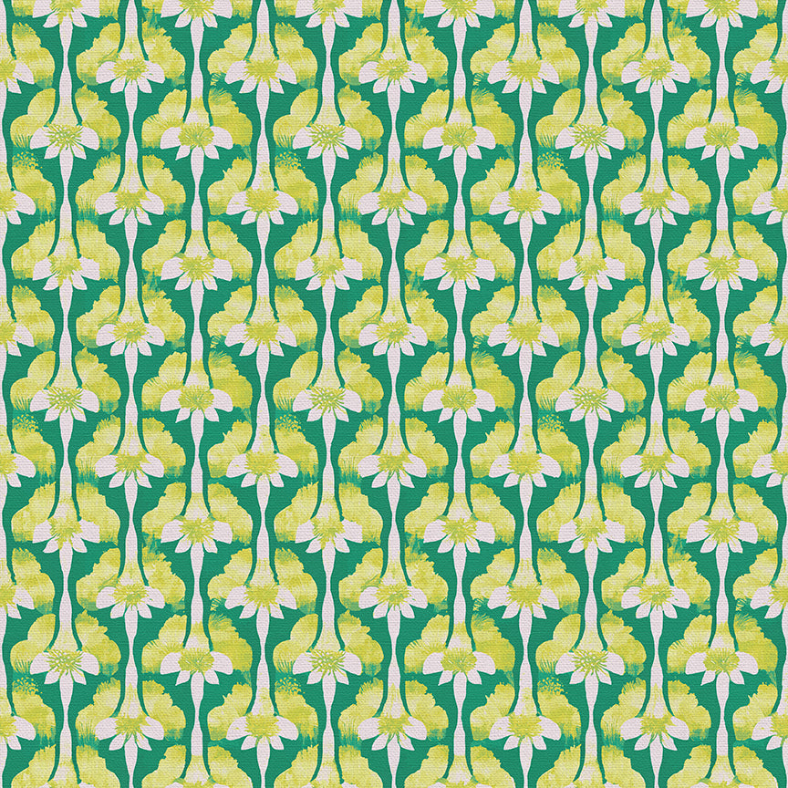 Abstract Stems - Chartreuse on Green