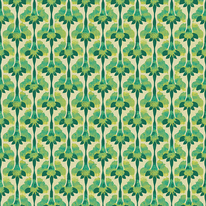 Abstract Stems - Green on Chartreuse