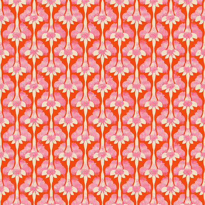 Abstract Stems - Cream on Red