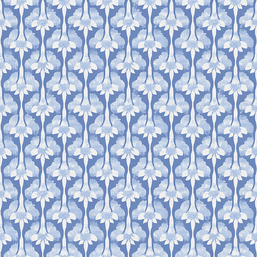 Abstract Stems - White on Blue