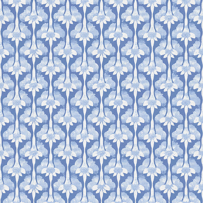 Abstract Stems - White on Blue
