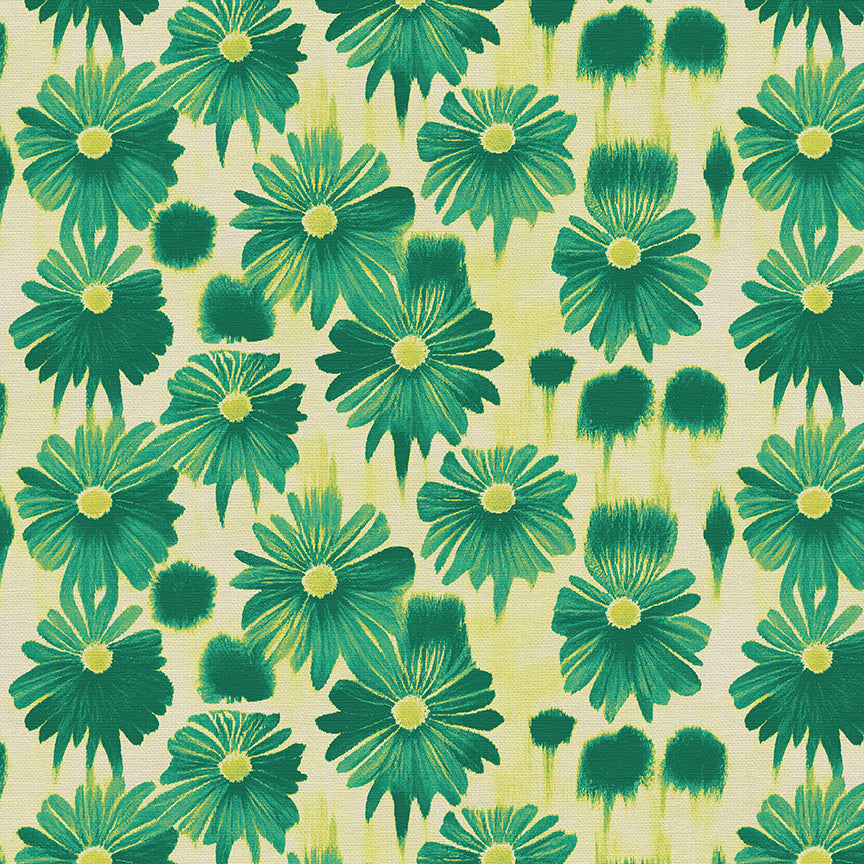 Dripping Daisies - Green on Chartreuse