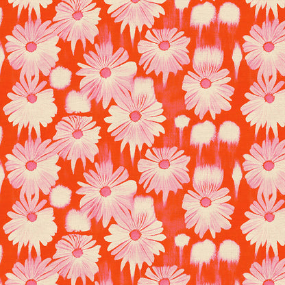 Dripping Daisies - Cream on Red
