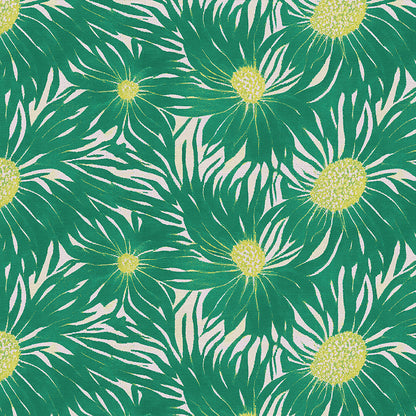 Whimsical Petals - Green on Chartreuse