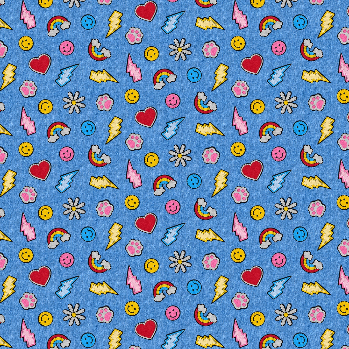 Smileys & Rainbows - Light Blue