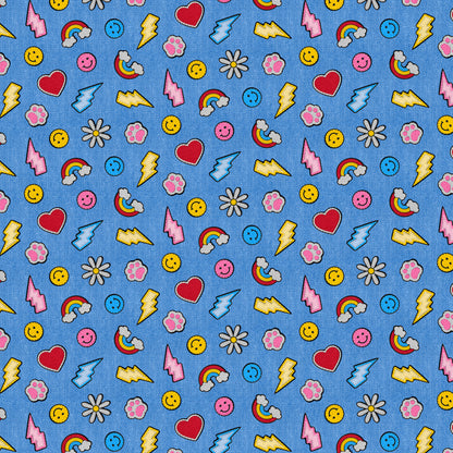 Smileys & Rainbows - Light Blue