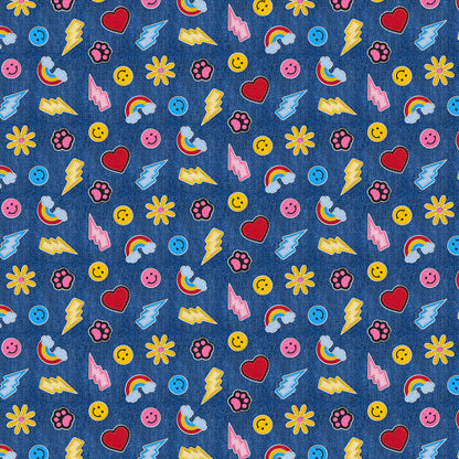 Smileys & Rainbows - Dark Blue