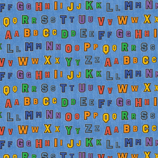 Alphabet Rows - Light Blue