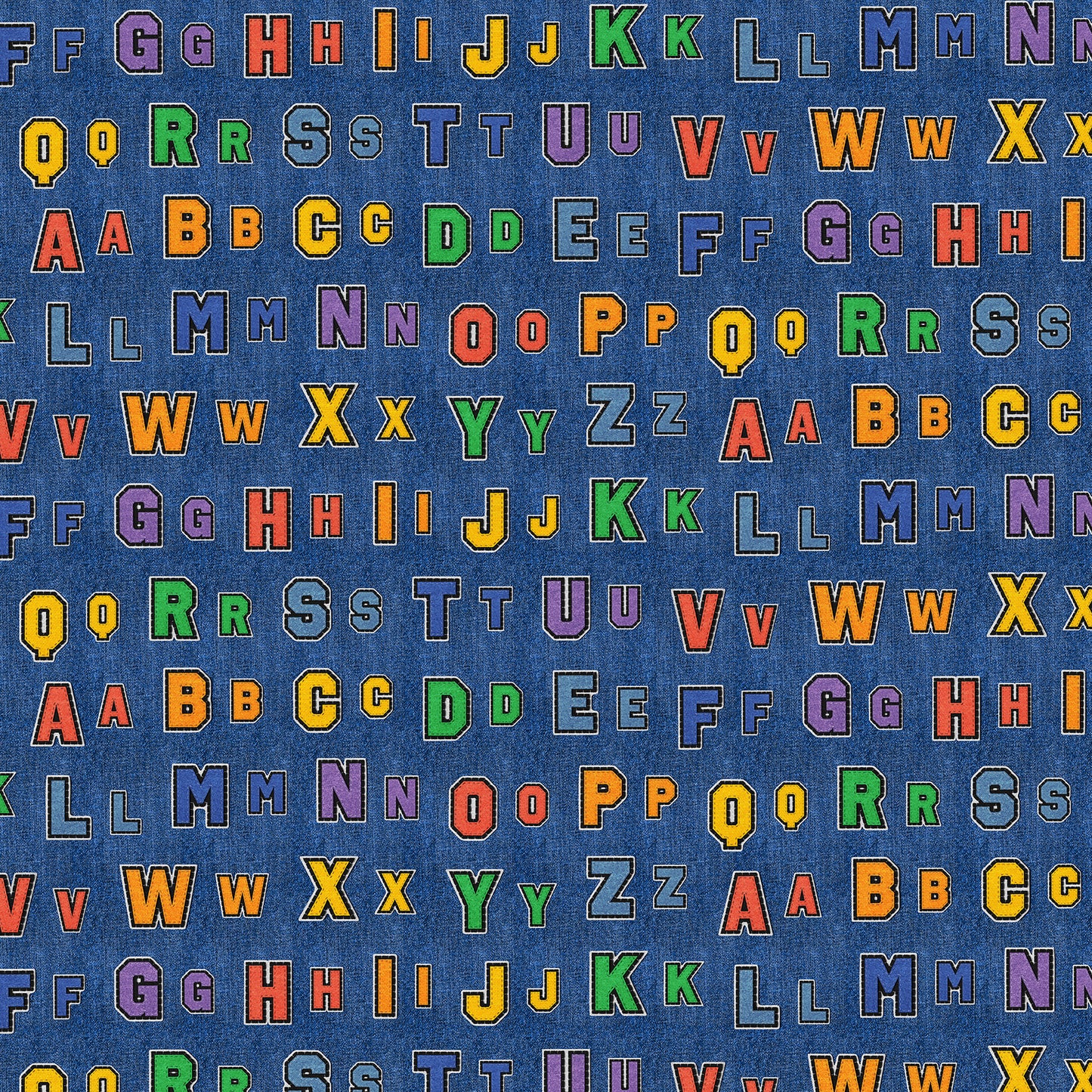 Alphabet Rows - Dark Blue