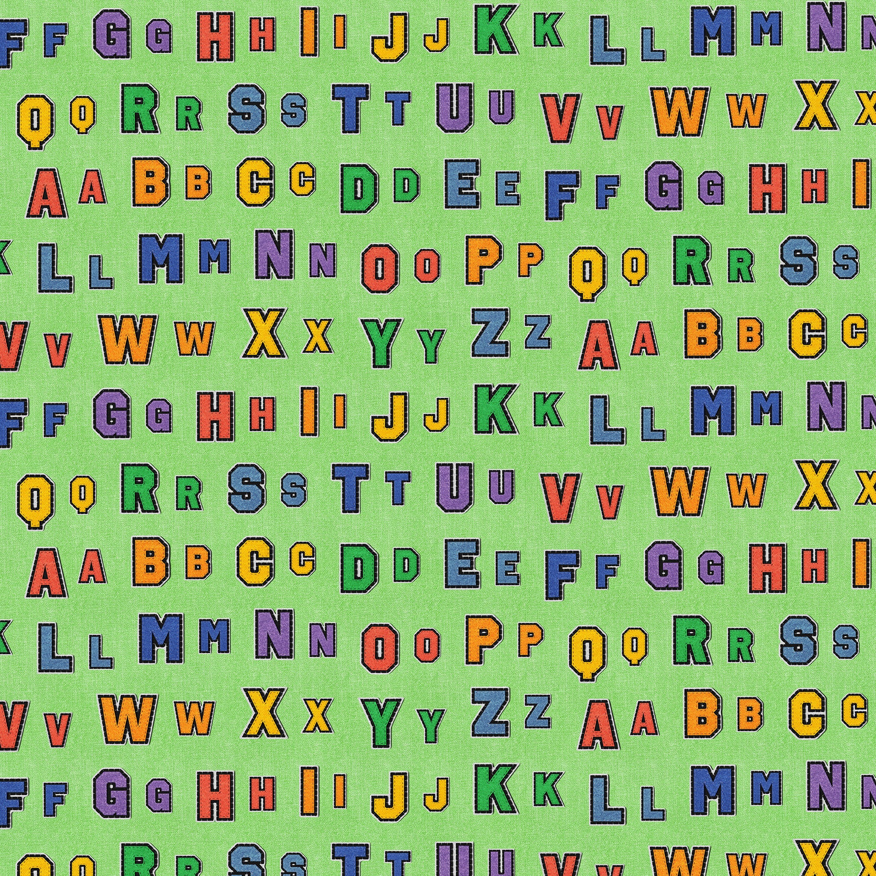 Alphabet Rows - Green – Paintbrush Studio Fabrics