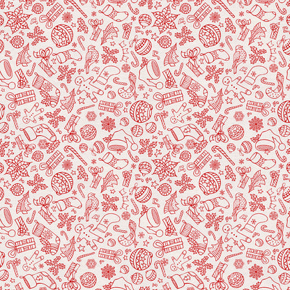 Christmas Illustrations - Red on White