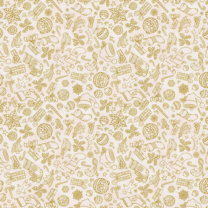 Christmas Illustrations - Gold on White