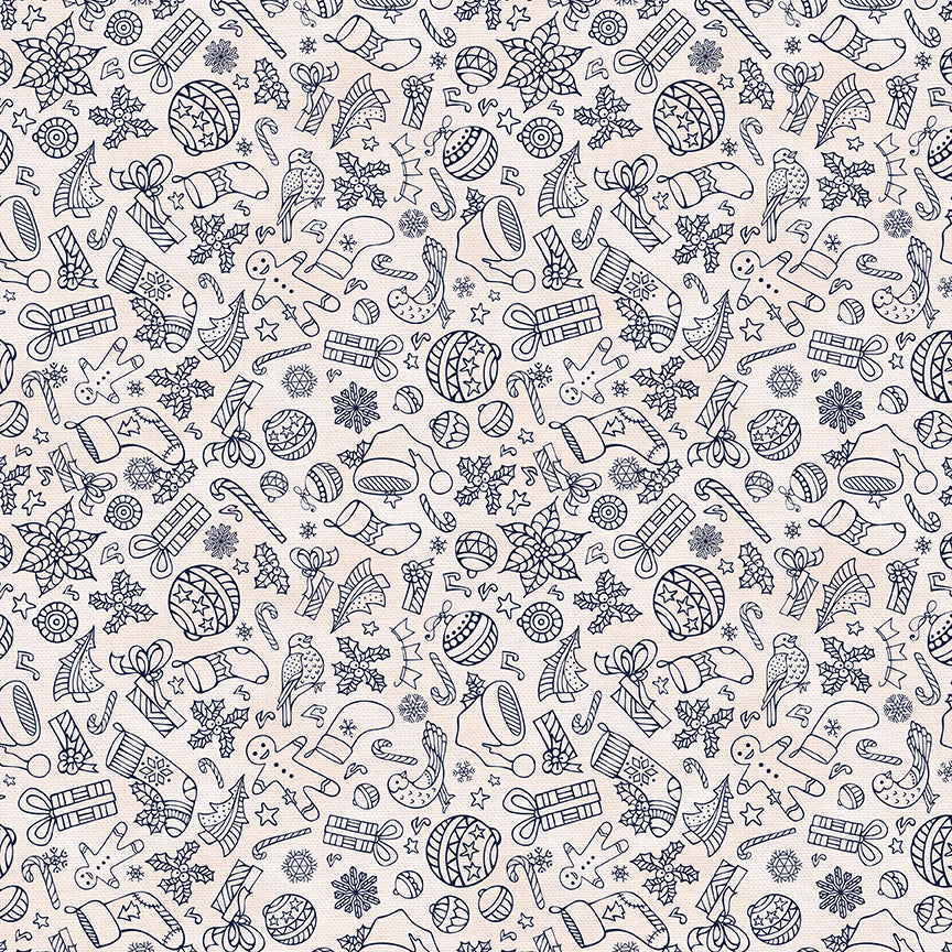 Christmas Illustrations - Navy on White