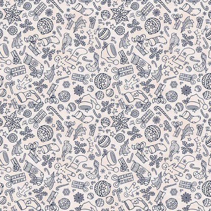 Christmas Illustrations - Navy on White