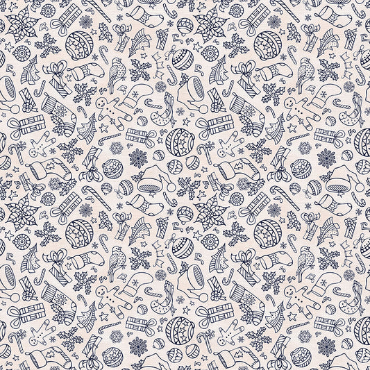 Christmas Illustrations - Navy on White
