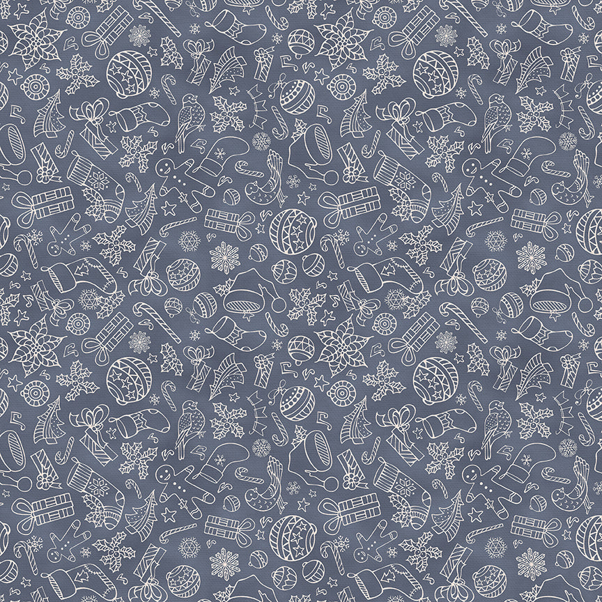 Christmas Illustrations - White on Grey