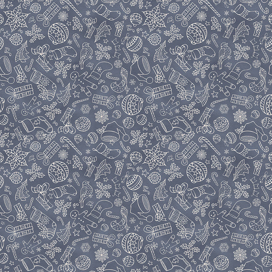 Christmas Illustrations - White on Grey