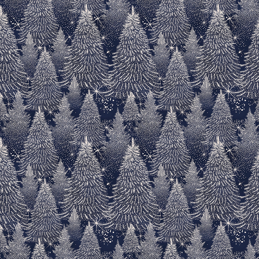 Christmas Trees - Navy