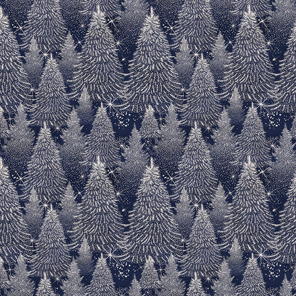 Christmas Trees - Navy