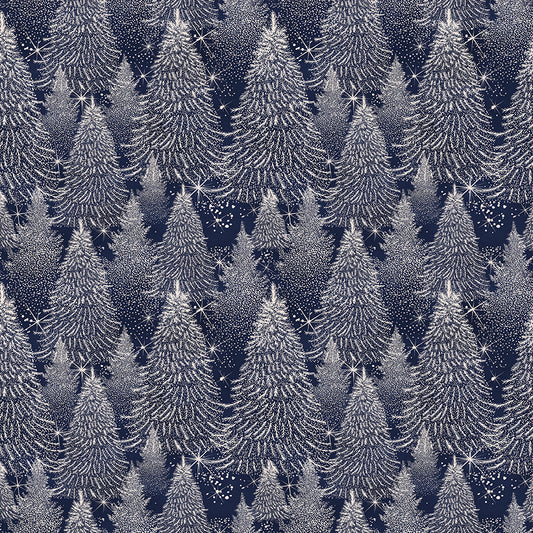 Christmas Trees - Navy